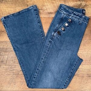 Gap Denim 70’s Flare Button Pocket Flare Jeans Size 8/29R